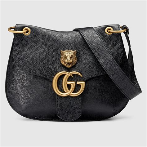 gucci tas zwart dames|gucci leather shoulder bag.